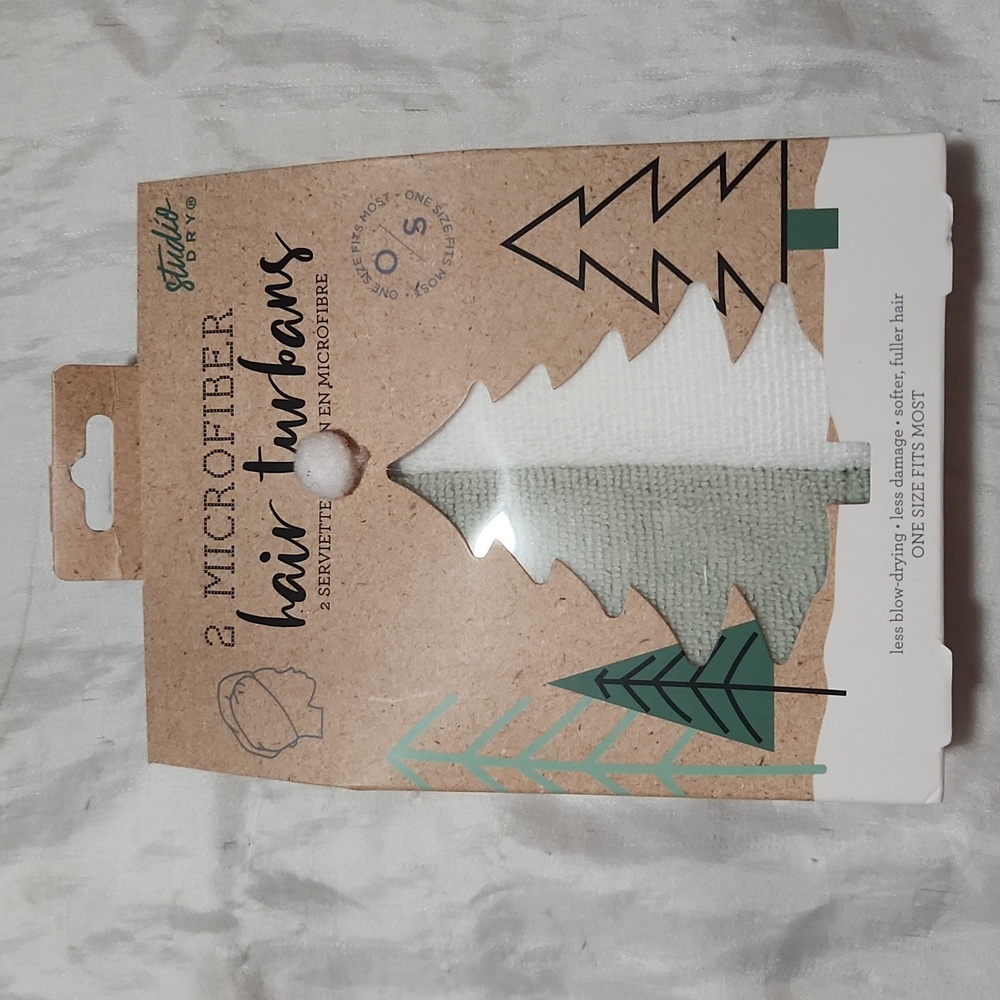 Two Microfiber Hair Turbans